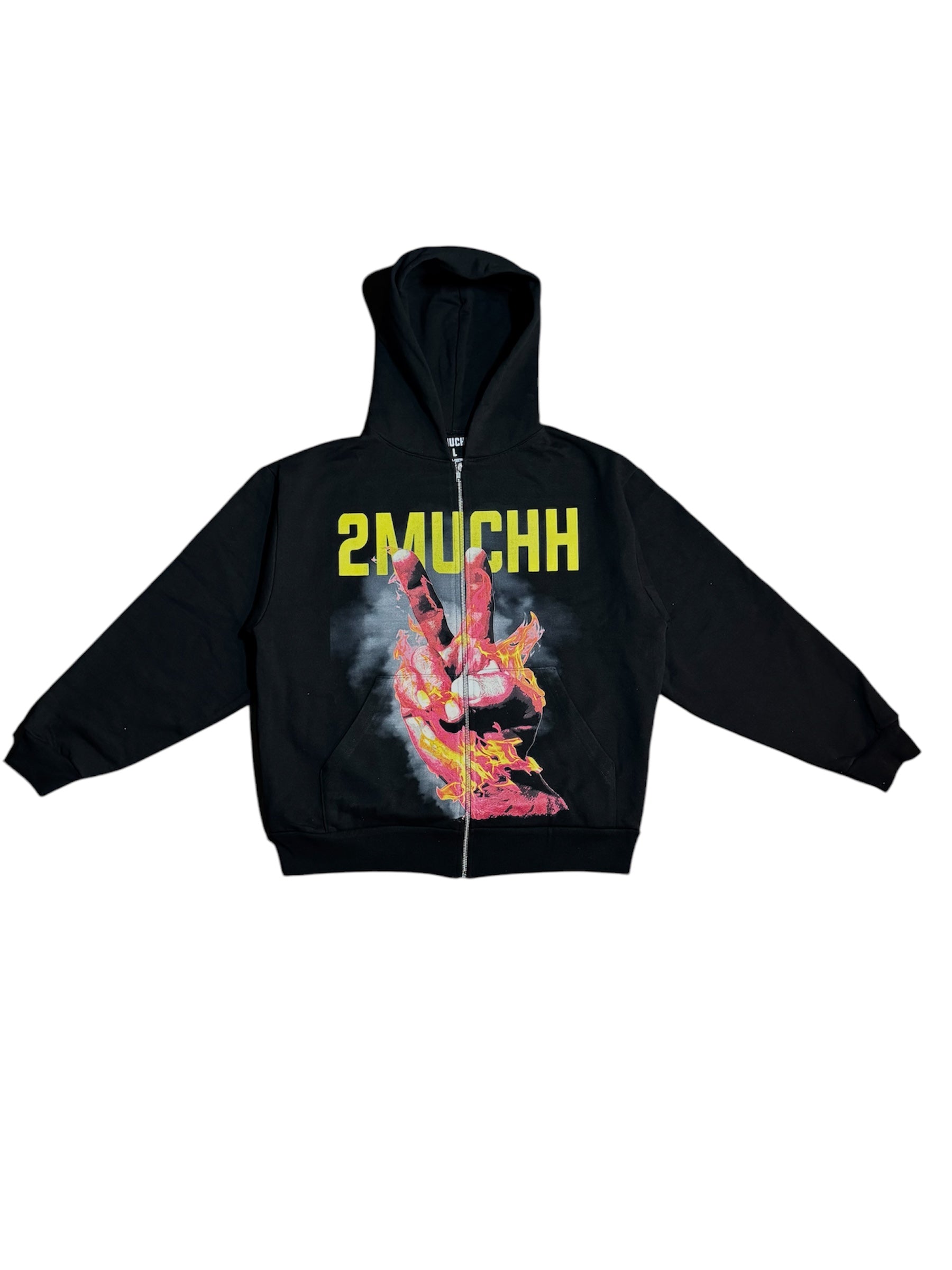 2MUCHH “CATCH FIRE” ZIP-UP HOODIE